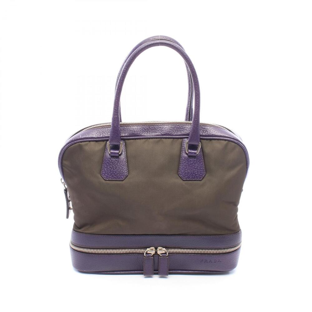 Prada Arque Vitello Daino Leather Hobo Shoulder Bag Green Purple